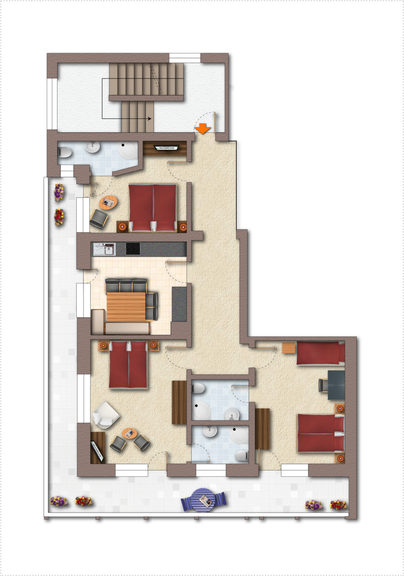 Top 2 floor plan ©Fiechtl Apartments
